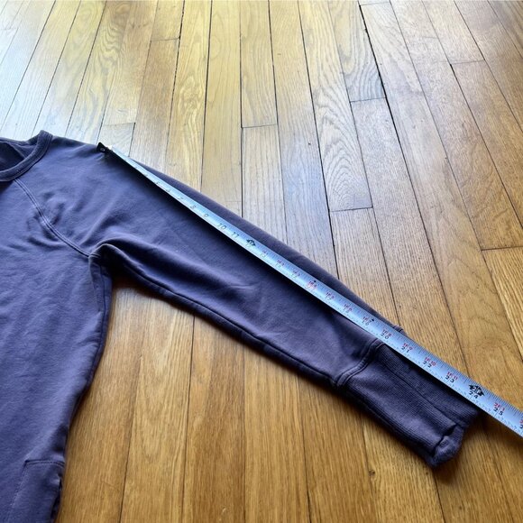 Athleta size L Cozy Purple LUXE Crew Neck Long Sleeve Athleisure Sweatshirt - Picture 9 of 13